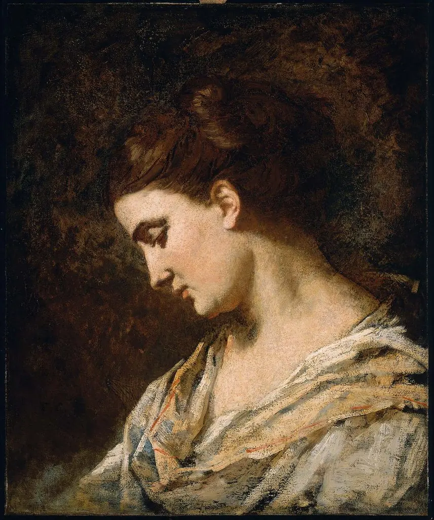 Head of a Woman in Profile, by Thomas Couture