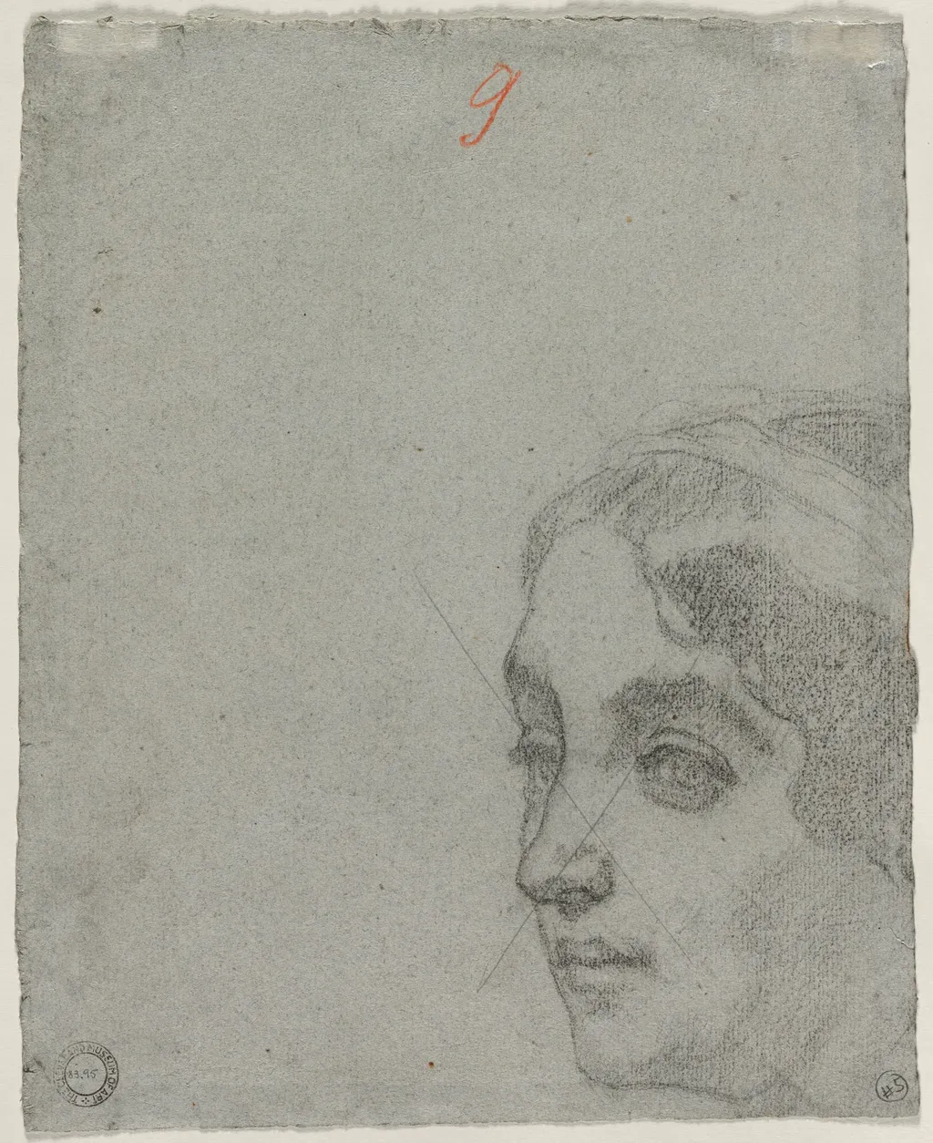 Head of a Woman (verso), by Thomas Couture, 1857