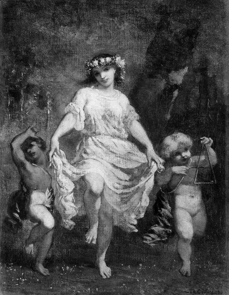 Nymph and Cupids, by Thomas Couture