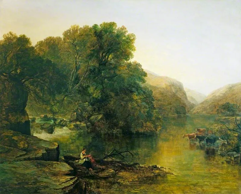 A Summer's Afternoon, by Thomas Creswick, oil, 1844