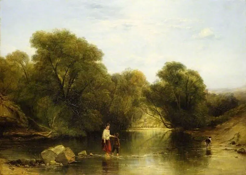 Crossing the stream (1849), by Thomas Creswick