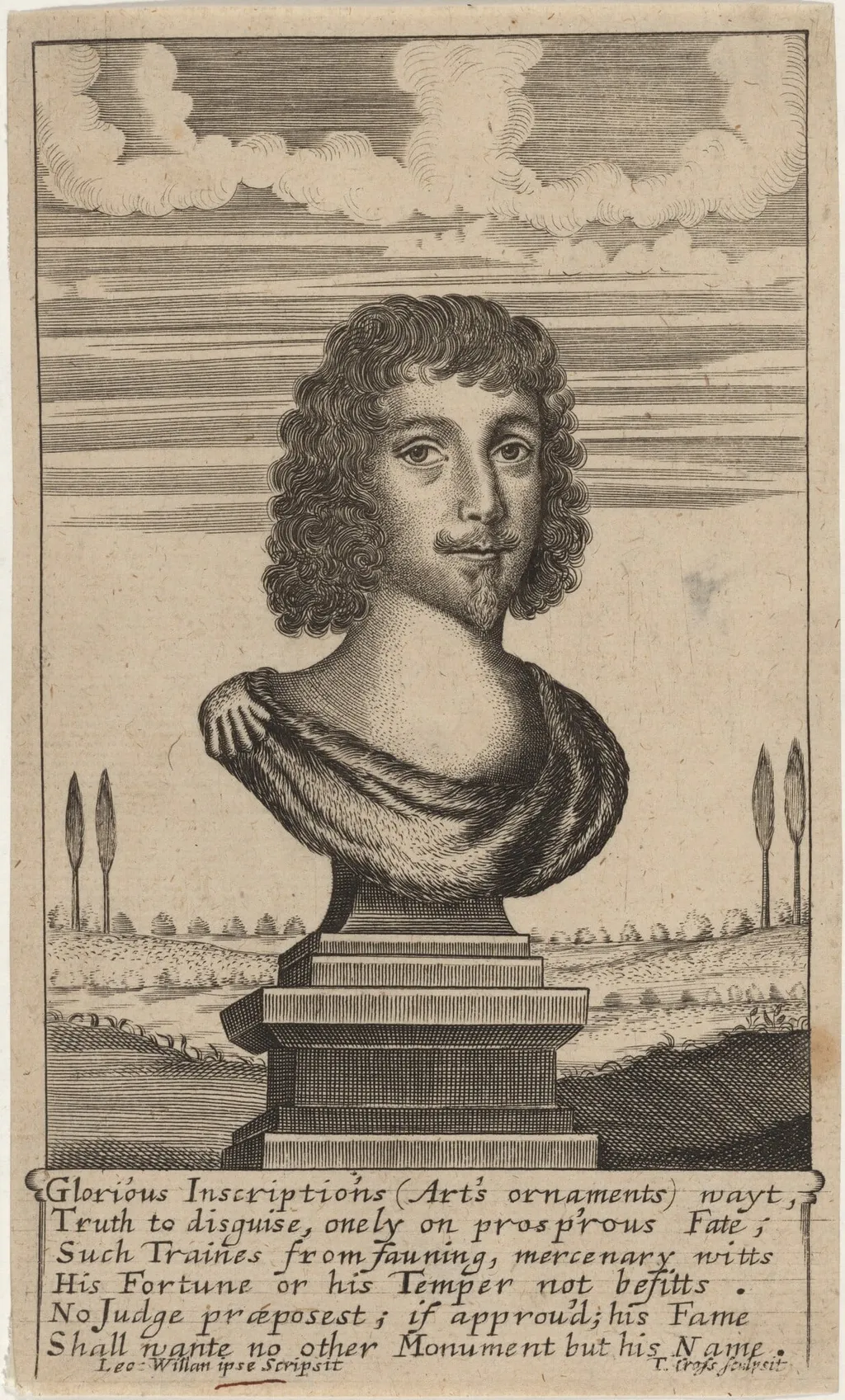 Leonard Willan, by Thomas Cross, ink, 1657