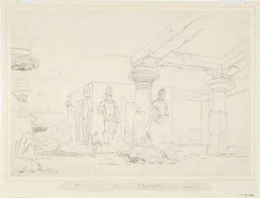 Elephanta caves, by Thomas Daniell