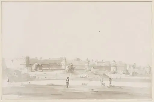 Fort of Ramnugger, near Benares, possibly Agra Fort., by Thomas Daniell