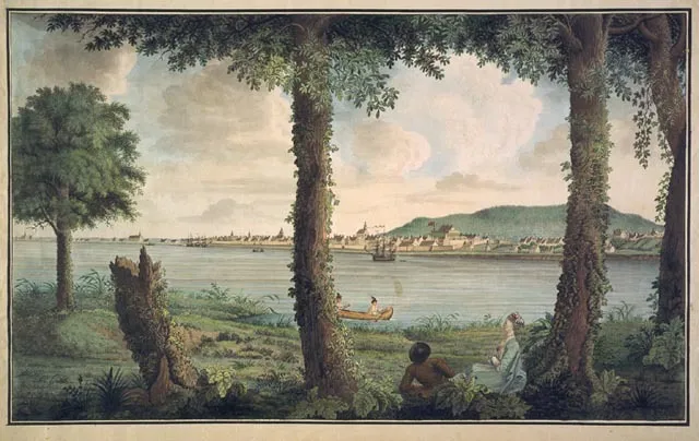 A View of Montreal in Canada, Taken from Isle St. Helena in 1762, by Thomas Davies, unspecified, 1762