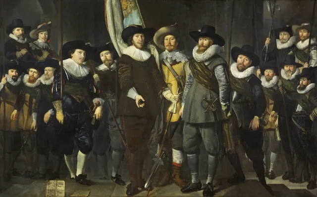 Officers and other civic guardsmen of the IIIrd District of Amsterdam, under the command of Captain Allaert Cloeck and Lieutenant Lucas Jacobsz Rotgans