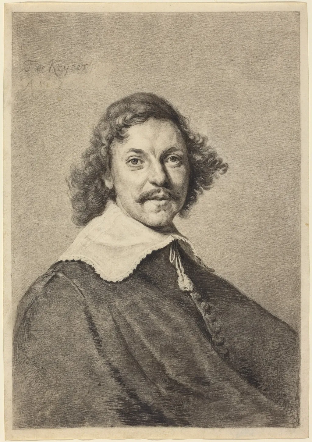 Portrait of a Man, by Thomas de Keyser, chalk, 1657