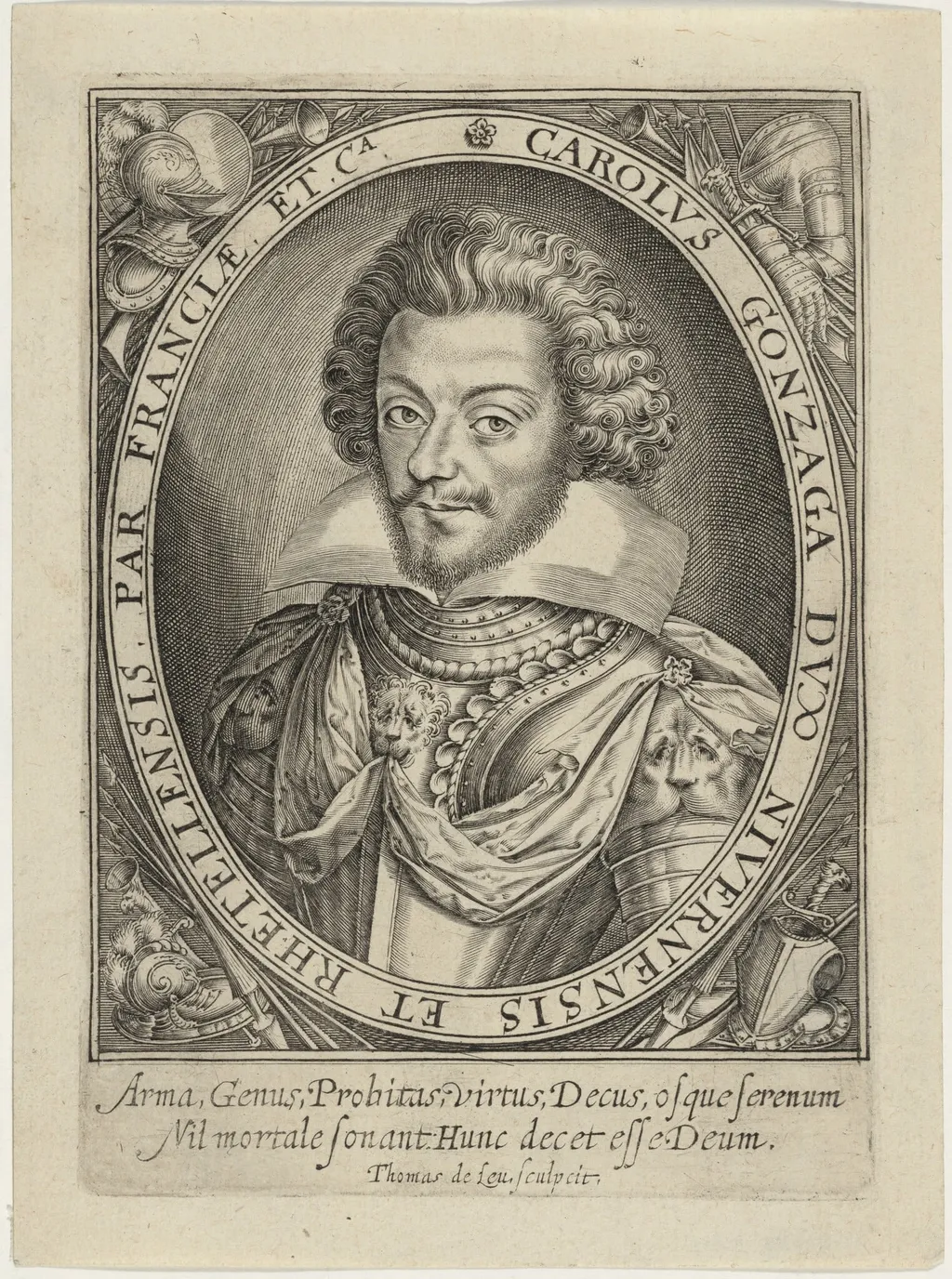 Carolus Gonzaga, Duc de Nevers-Rethel, by Thomas de Leu, ink, 1590