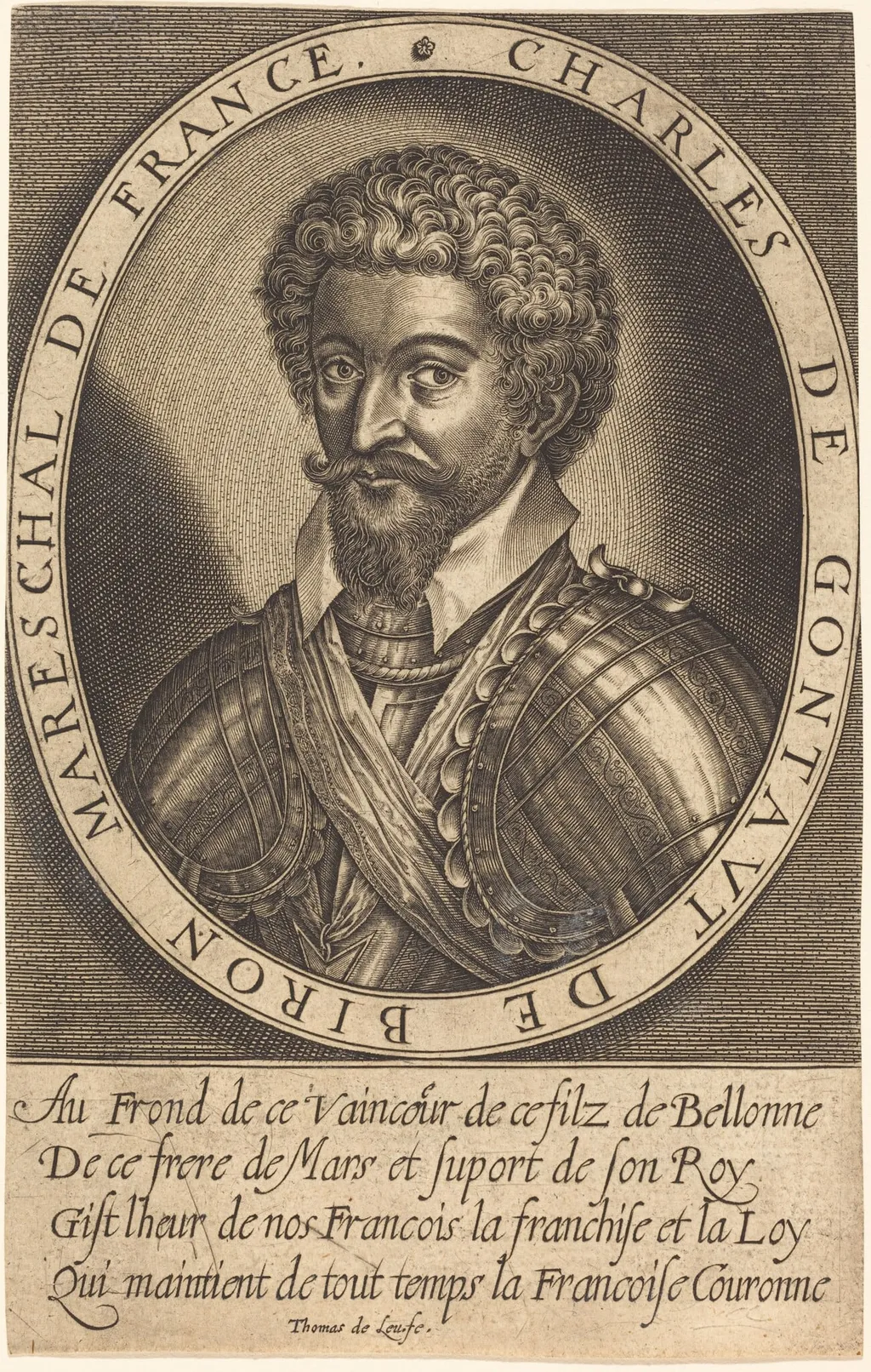Charles de Gontaut, Duke of Biron, by Thomas de Leu, ink, 1590