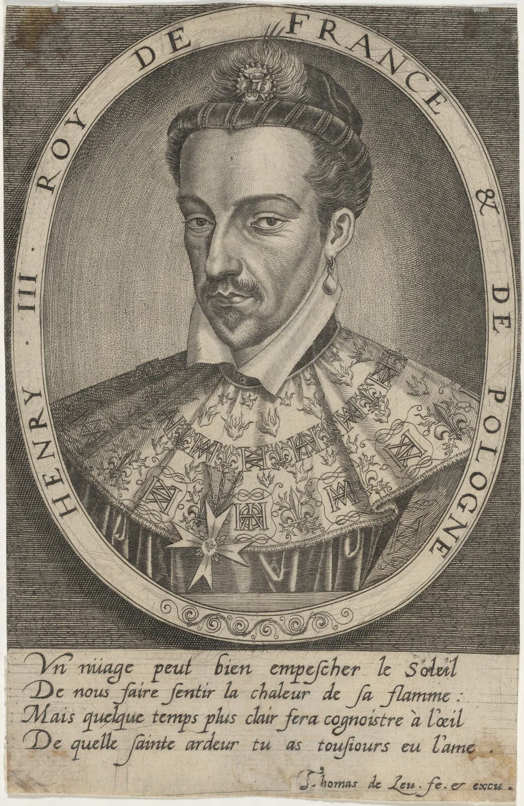 Henry III of France, by Thomas de Leu, ink, 1590
