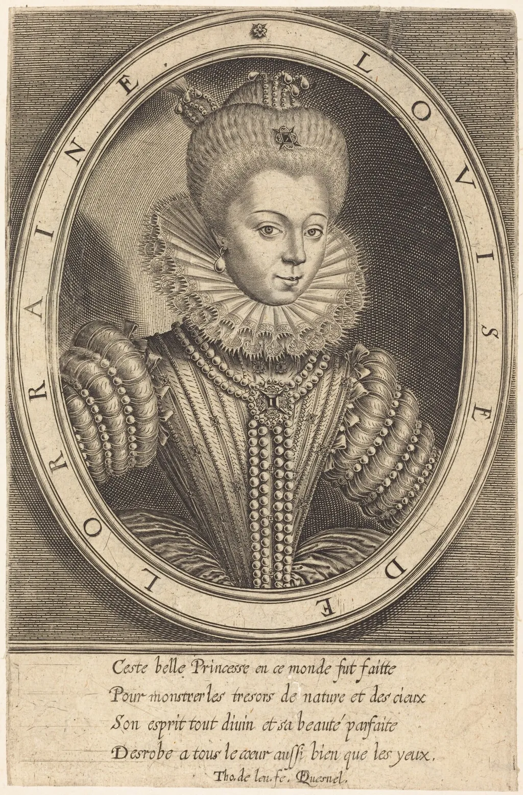 Louise de Lorraine, by Thomas de Leu, ink, 1590