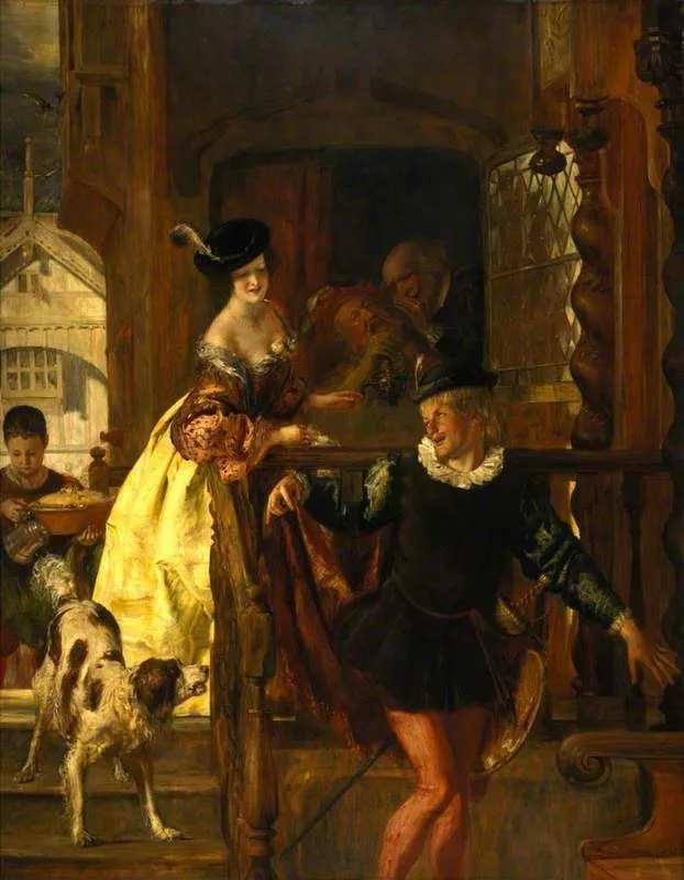 Anne Page Inviting Slender to Dinner, by Thomas Duncan, oil, 1836