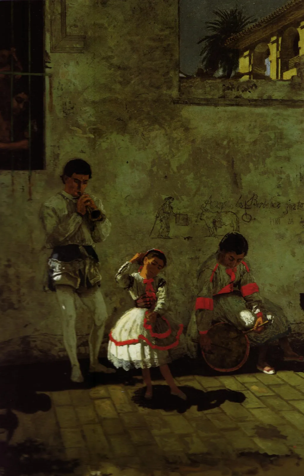 A Street Scene in Seville, by Thomas Eakins, oil, 1870