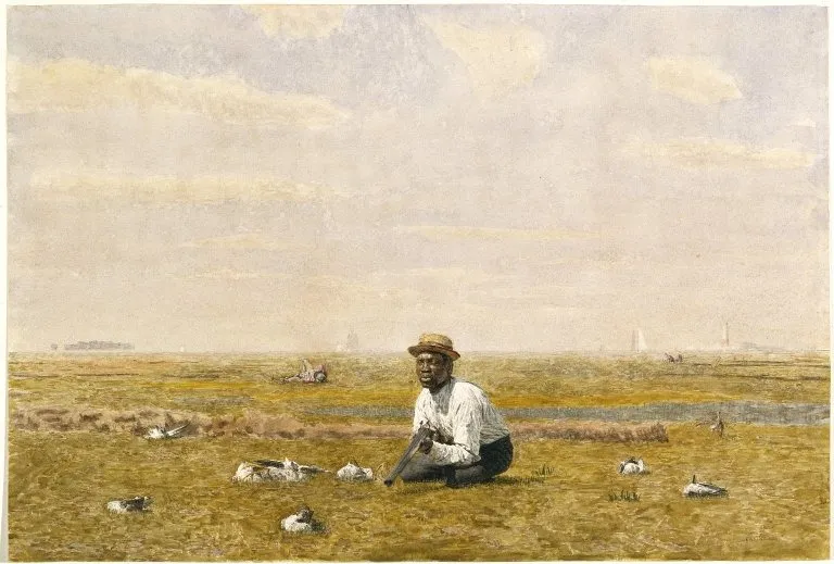 Whistling for Plover, by Thomas Eakins, unspecified, 1874