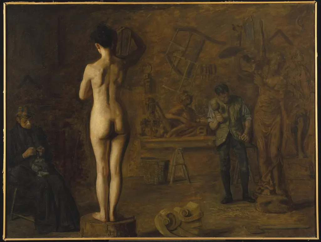 William Rush Carving His Allegorical Figure of the Schuylkill River, by Thomas Eakins