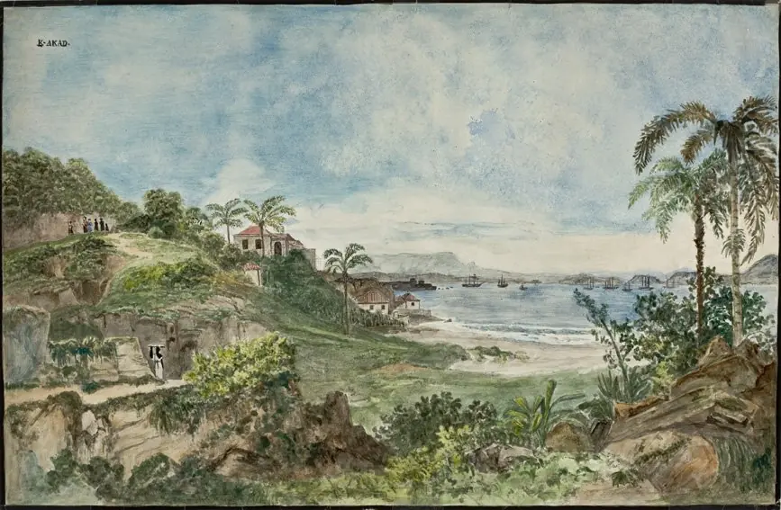 Landscape of Guanabara bay, by Thomas Ender