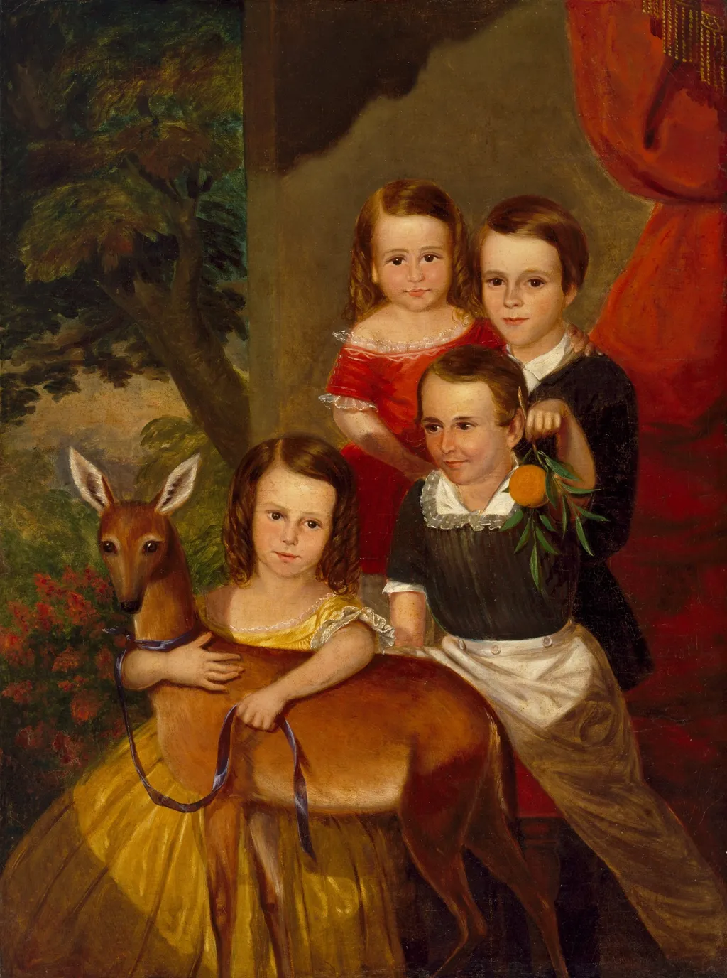 Portrait of the Jones Children of Galveston, by Thomas Flintoff, oil