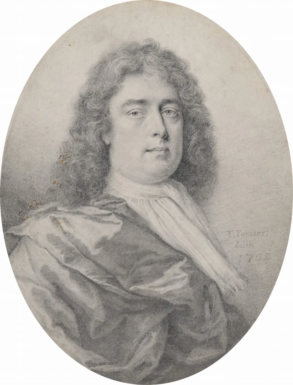 Portrait of a Gentleman, by Thomas Forster, graphite, 1704