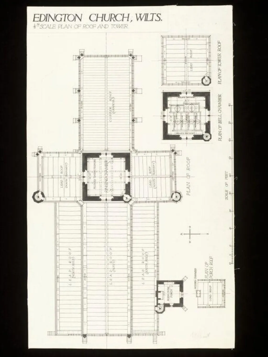 Measured drawings of the Church of SS. Mary, Katherine and All Saints, Edington, Wiltshire, 1909, by Thomas Francis Wiltshire Grant, 1909