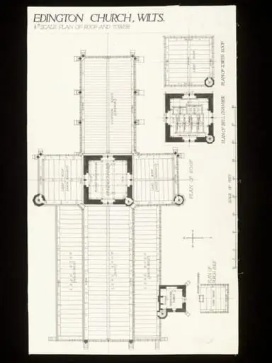 Measured drawings of the Church of SS. Mary, Katherine and All Saints, Edington, Wiltshire, 1909, by Thomas Francis Wiltshire Grant