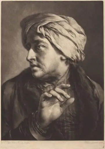 A Man with a Turban and Striped Shirt, by Thomas Frye
