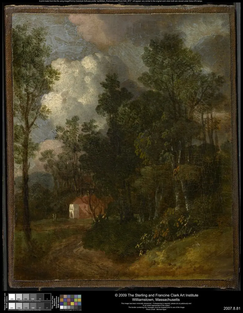 A Wooded Landscape with Figures by a House, by Thomas Gainsborough