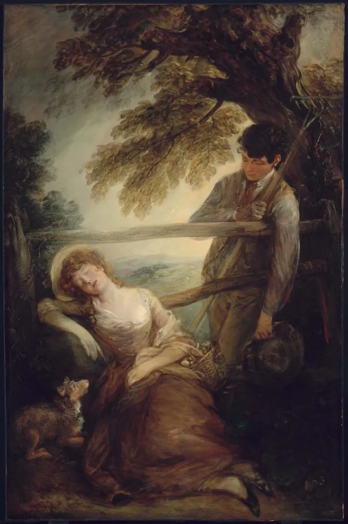 Haymaker and Sleeping Girl, by Thomas Gainsborough, oil, 1767