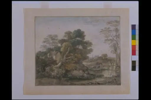 Landscape with Cottage and Stream, by Thomas Gainsborough