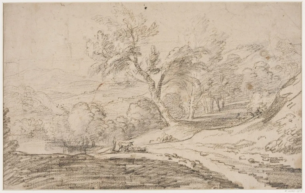 Landscape with lake, by Thomas Gainsborough, 1774
