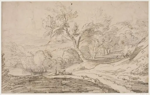 Landscape with lake, by Thomas Gainsborough