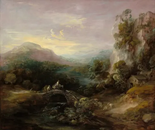 Mountain Landscape with Bridge, by Thomas Gainsborough