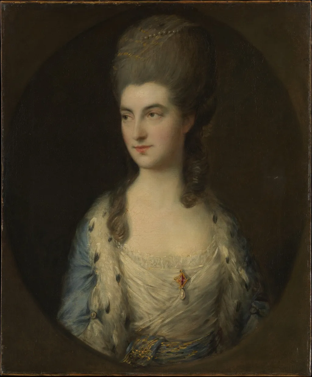 Portrait of a Young Woman, Called Miss Sparrow, by Thomas Gainsborough, oil, 1770