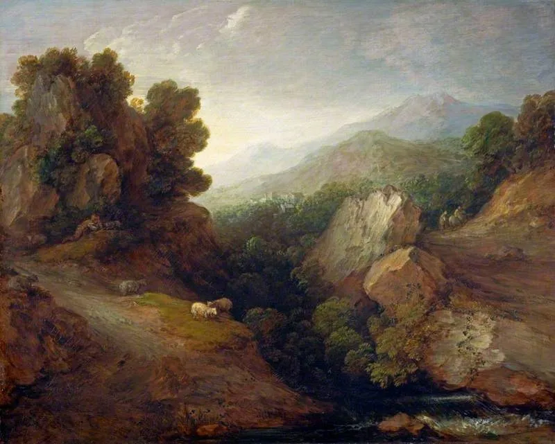 Rocky Landscape, by Thomas Gainsborough, oil