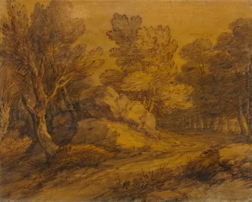 Scene with a Road Winding through a Wood, by Thomas Gainsborough