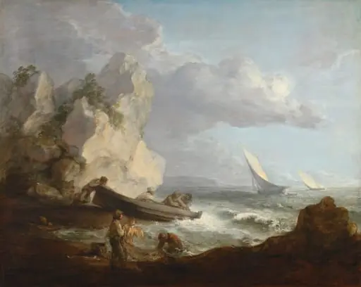 Seashore with Fishermen, by Thomas Gainsborough