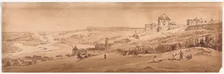 A Selection of Twenty of the Most Picturesque Views in Paris:  View from Palace Terrace at St. Germain-en-Laye,  the Aqueduct of Marli seen in the Distance, by Thomas Girtin