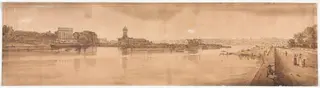 A Selection of Twenty of the Most Picturesque Views in Paris: View of the Village of Chaillot, taken from Pont de la Concorde, by Thomas Girtin