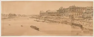 A Selection of Twenty of the Most Picturesque Views in Paris:  View of the Louvre and Bridge of the Tuilleries taken from Pont Neuf, by Thomas Girtin