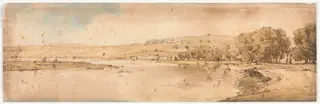 A Selection of Twenty of the Most Picturesque Views in Paris:  View of Bell Vue and Pont de Sêve taken from the Terrace near Pont de St. Cloud, by Thomas Girtin, 1802