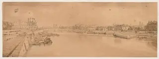 A Selection of Twenty of the Most Picturesque Views in Paris:  View of the Tuilleries and Bridge and taken from Pont de la Concorde, by Thomas Girtin