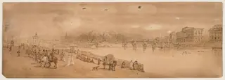 A Selection of Twenty of the Most Picturesque Views in Paris:  View of Pont Neuf, and the Mint, by Thomas Girtin