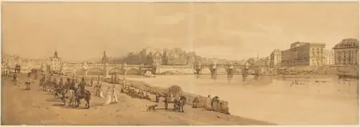 A View of the Pont Neuf, the Mint, etc.: pl.8, by Thomas Girtin