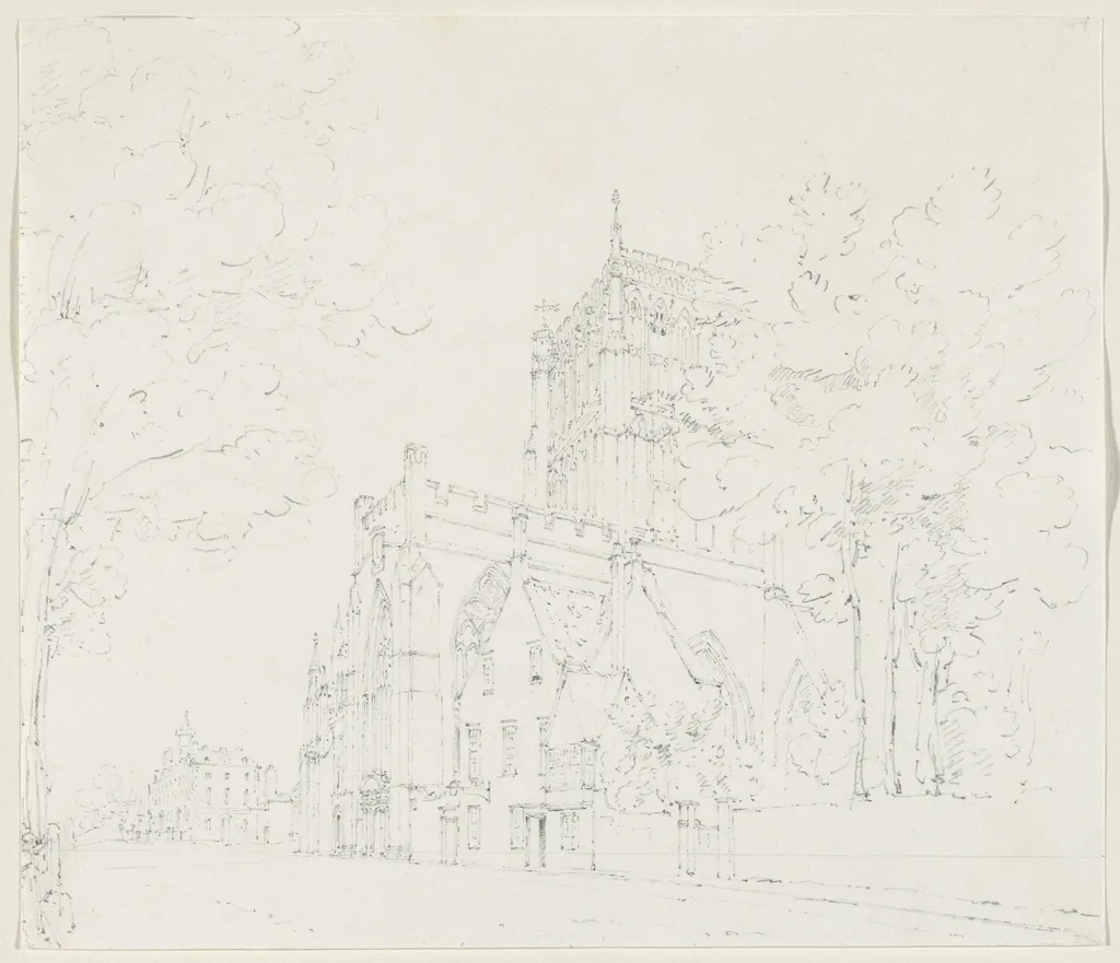 Bristol Cathedral from College Green, by Thomas Girtin, graphite, 1797