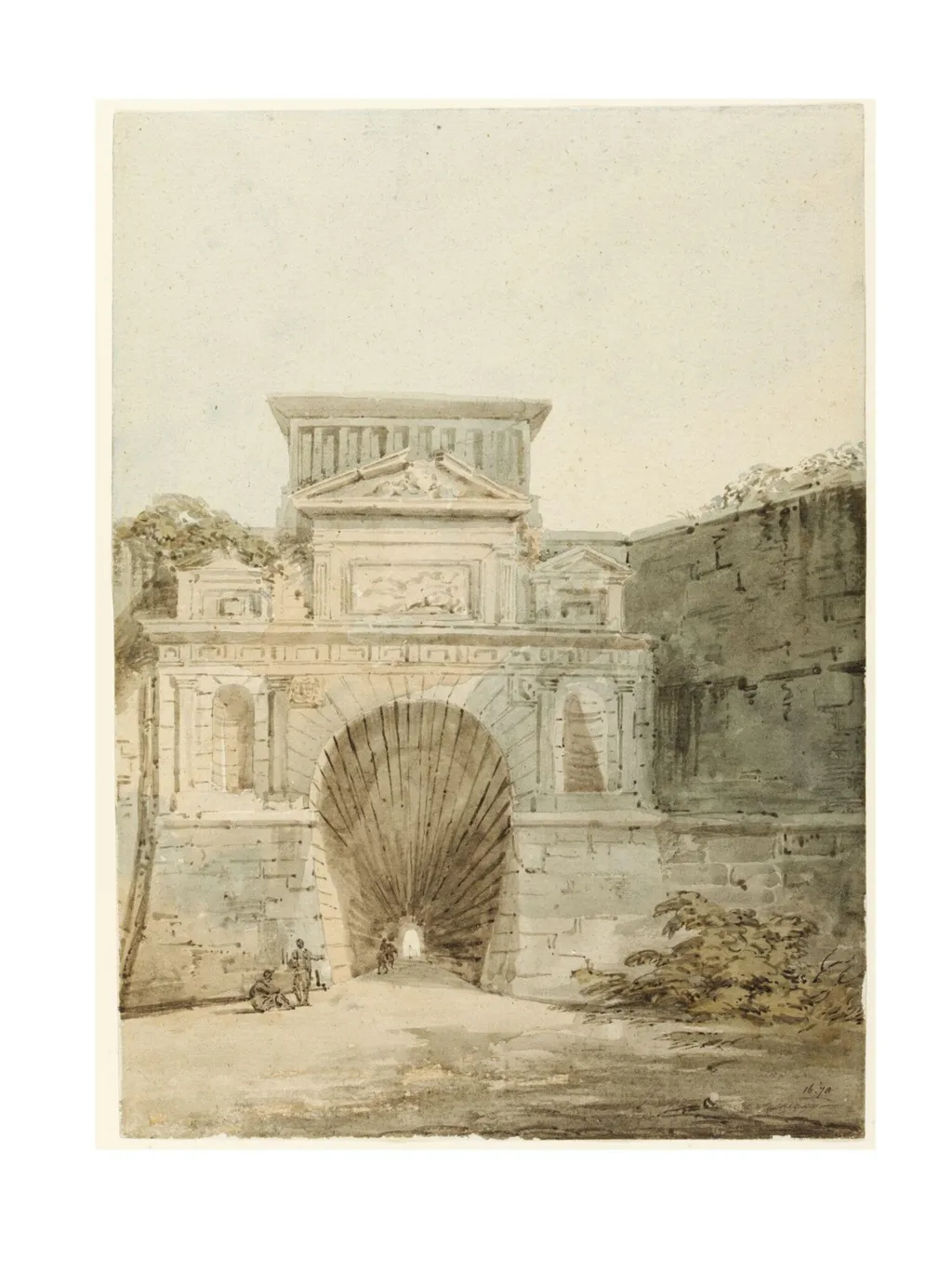Entrance to the 'Grotto', Posillipo, by Thomas Girtin, watercolor, 1798