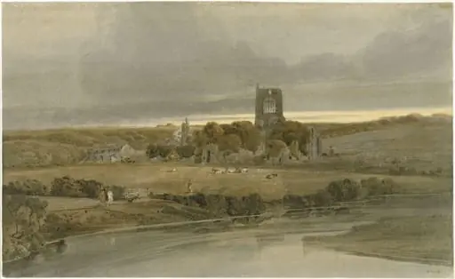 Kirkstall Abbey, Yorkshire: Evening, by Thomas Girtin