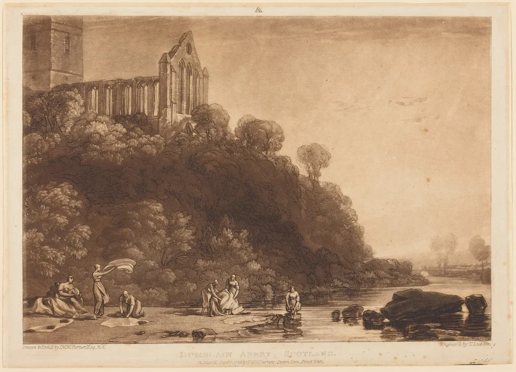 Dumblain Abbey, by Thomas Goff Lupton, ink, 1816