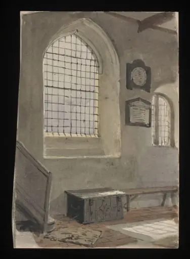 Watercolour drawing by the Grieve family, probably by Thomas Grieve, showing St John's Church, Margate, by Thomas Grieve