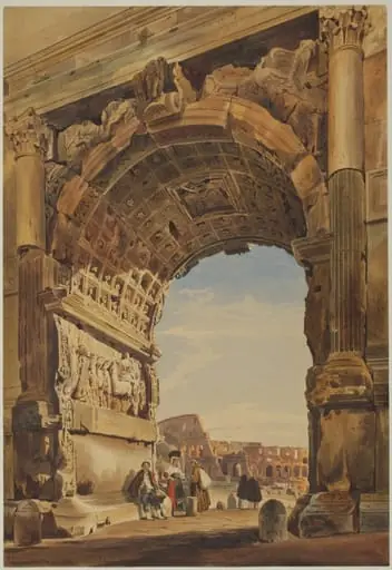 The Arch of Titus and the Coliseum, Rome, by Thomas Hartley Cromek