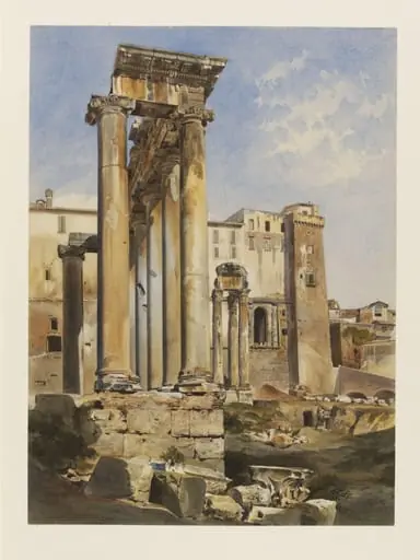 The Temple of Saturn and the Temple of Concord, Rome, by Thomas Hartley Cromek
