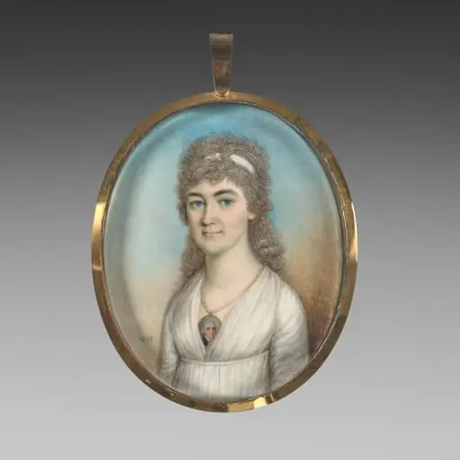 Portrait of a Woman Wearing a Miniature, by Thomas Hazlehurst